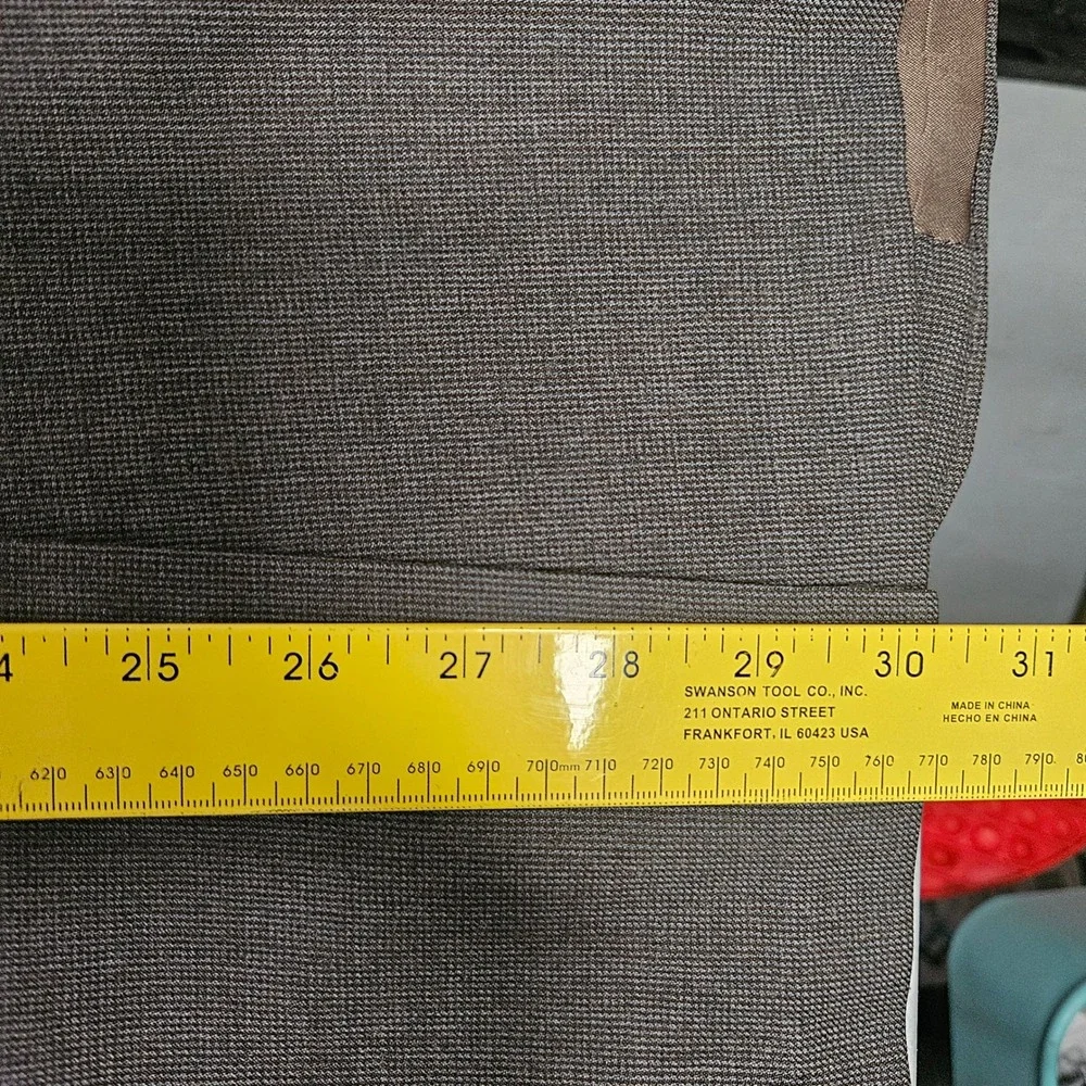 Vintage Grey‎ Wool 2 Piece Suit 42 Cinch Trousers Cuffed Two Button Blazer Gray